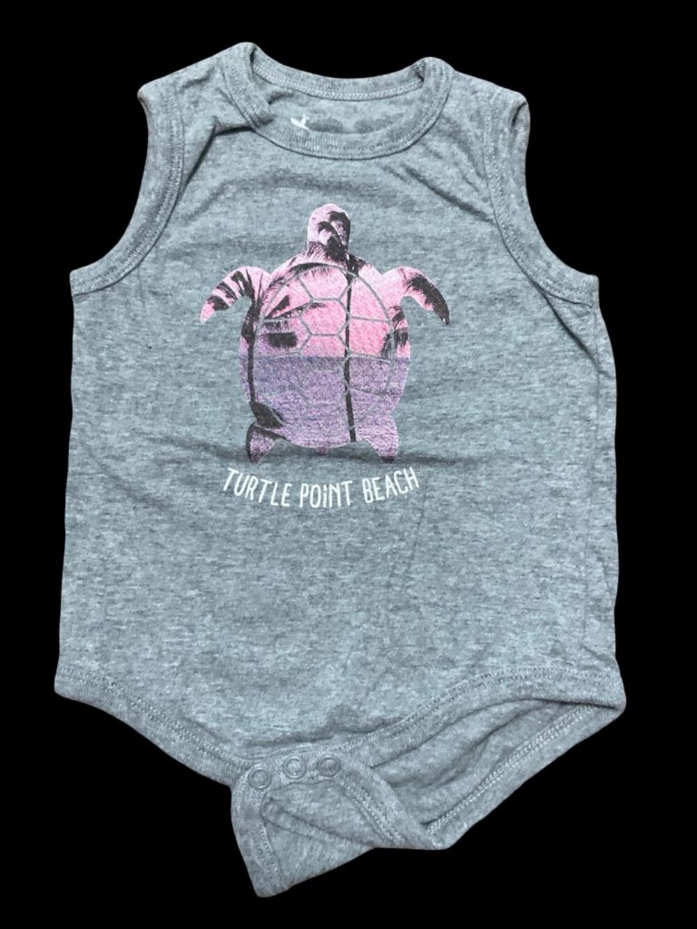 🌻10/$25 - Grey tank Top Onesie w/ Turtle Graphic